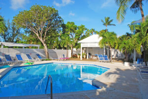 The pool of a Paradise Island resort to relax by after visiting The Fish Fry on Nassau.